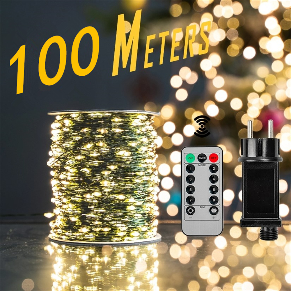 Outdoor Camping Lights String - 1000/500LED الجنية سلسلة أضواء عيد الميلاد