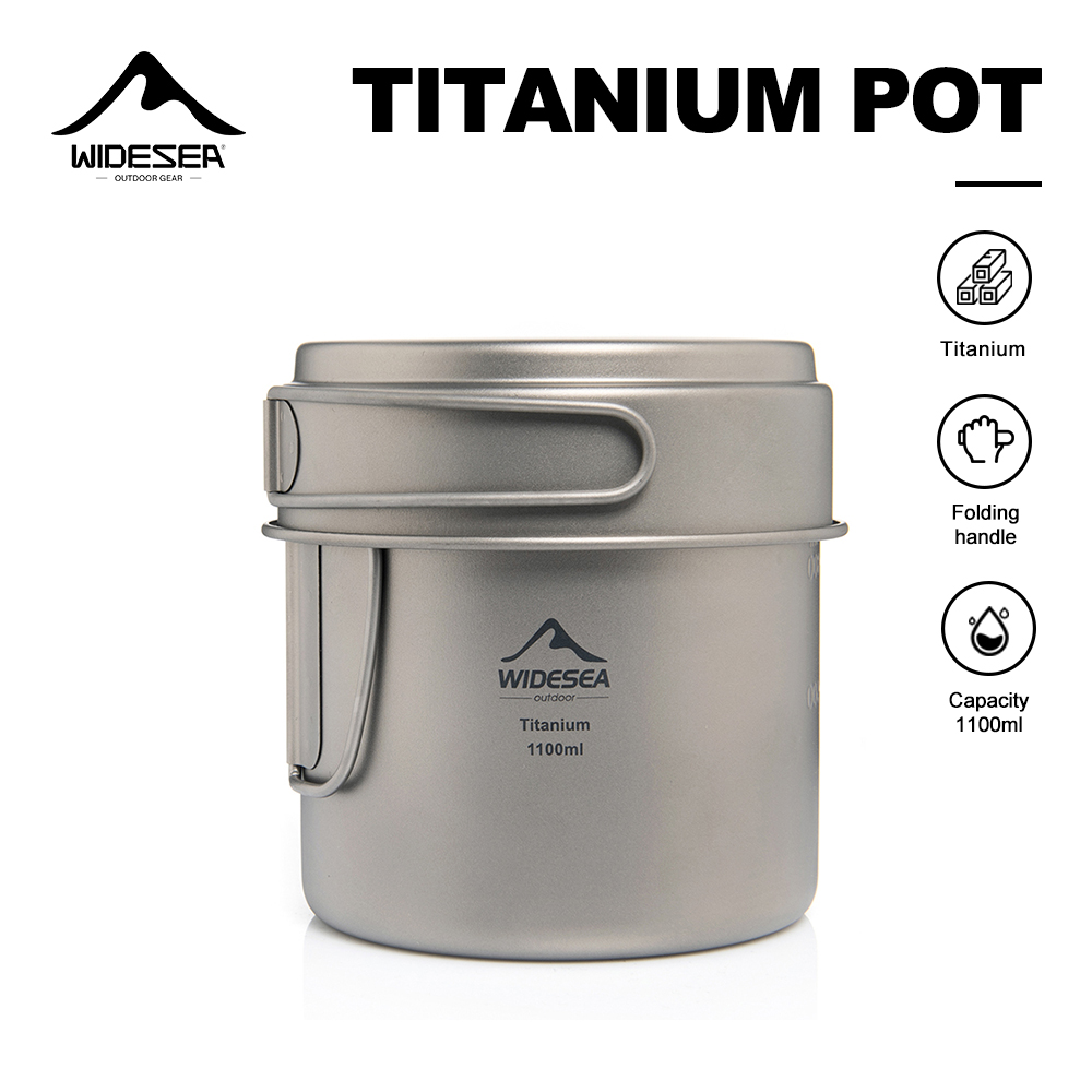 Outdoor Camping Cooking Equipment - وعاء تخييم من التيتانيوم خفيف الوزن