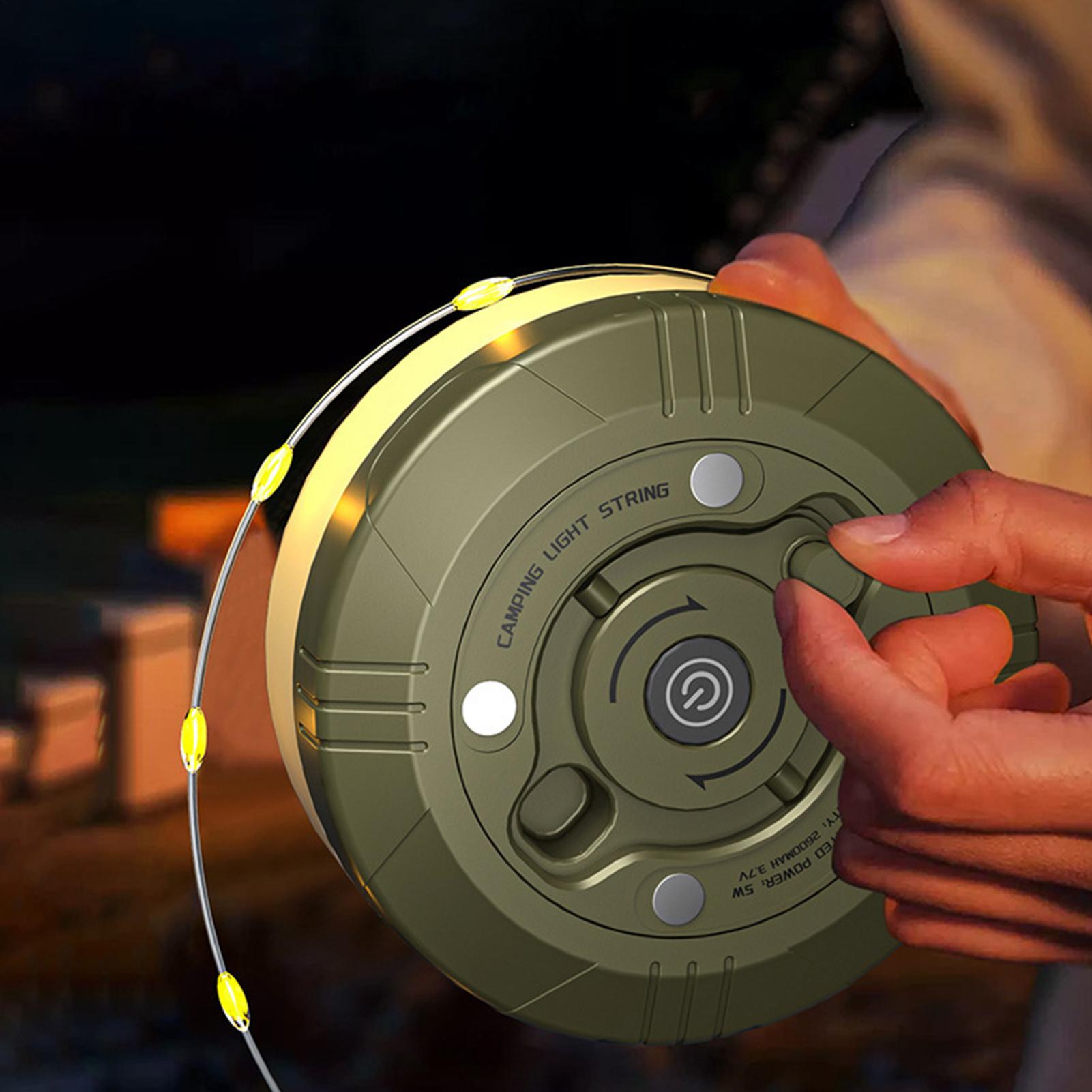 Outdoor Camping Lights String - أضواء خيمة قابلة للسحب بطول 20