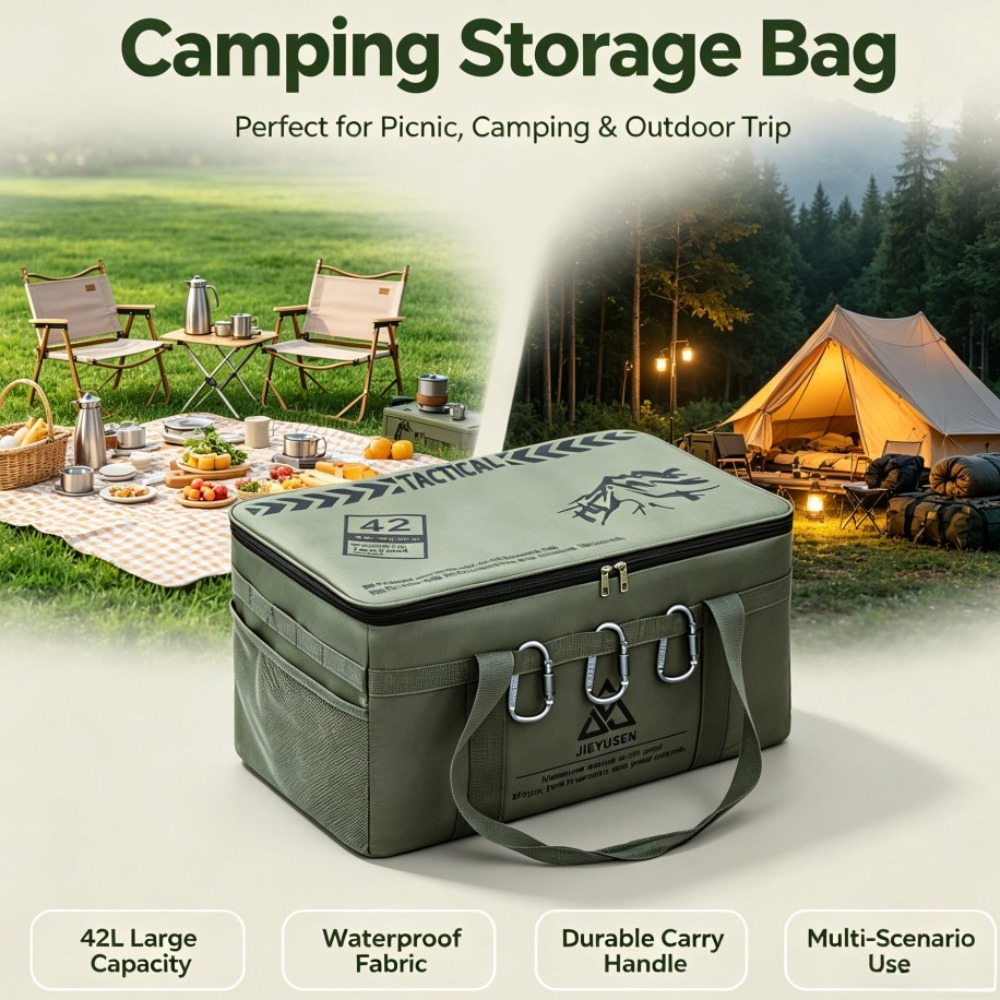 Outdoor Camping Cooking Equipment - صندوق تخزين أدوات المائدة قابل للطي