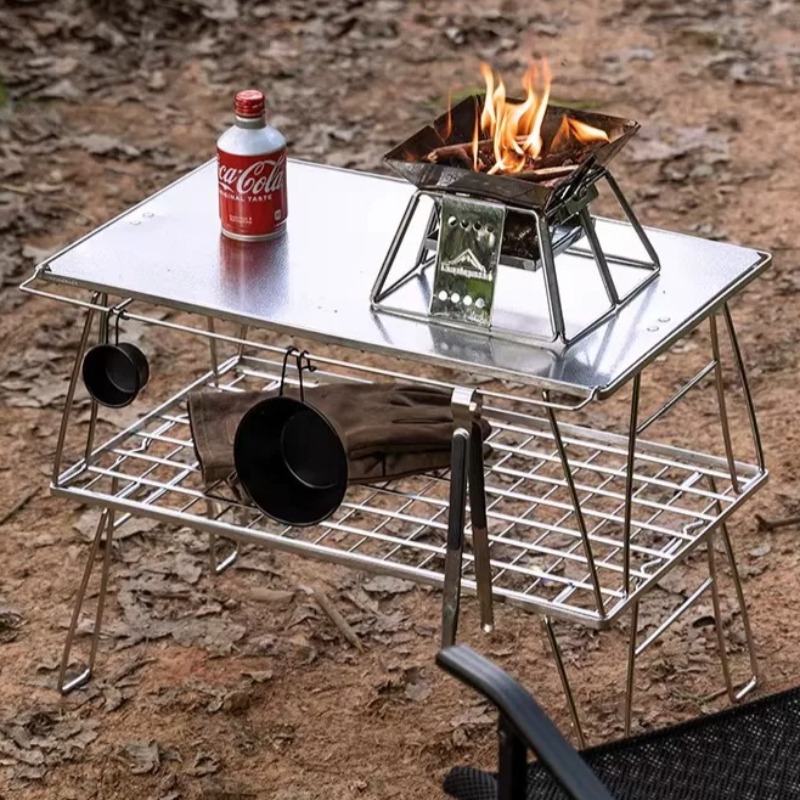 Outdoor Camping Kitchen Table - طاولة محمولة قابلة للطي للاستخدام الخارجي،