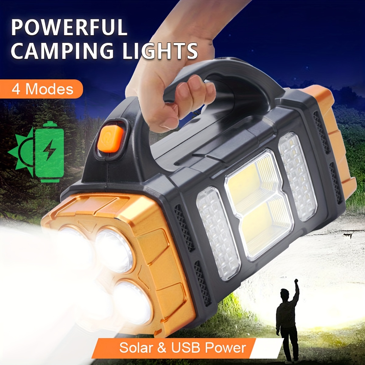 Outdoor Camping Adventure Lamp - مصباح يدوي LED شمسي عالي الطاقة