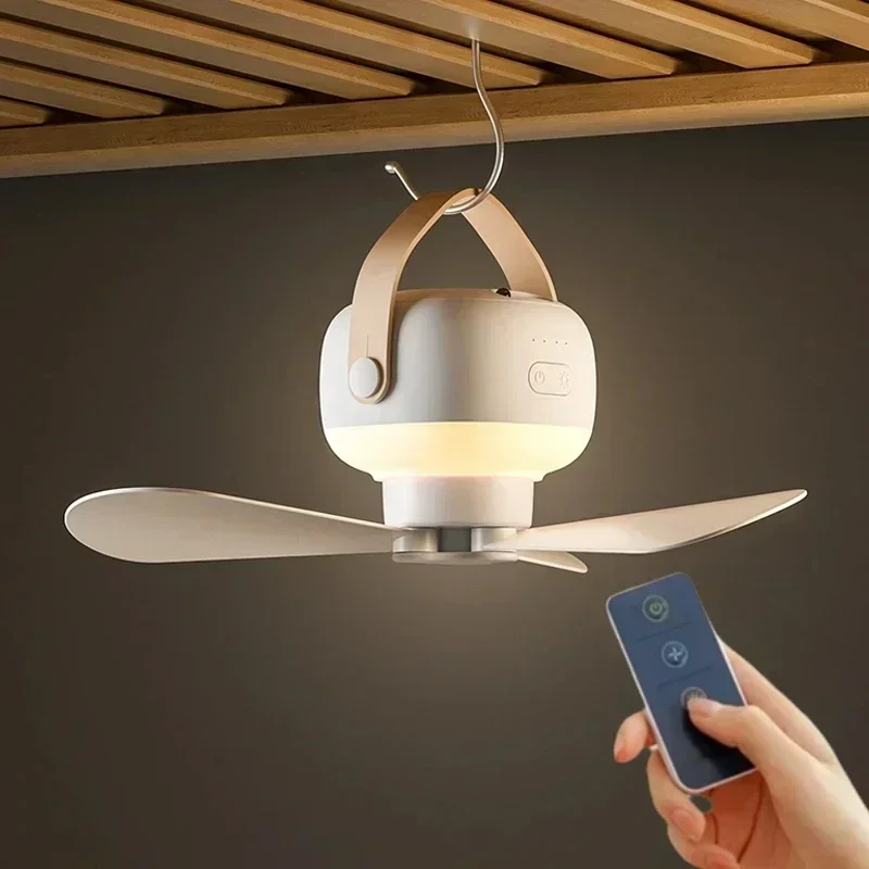 Outdoor Camping Light Ideas - مروحة سقف لاسلكية محمولة صغيرة مع