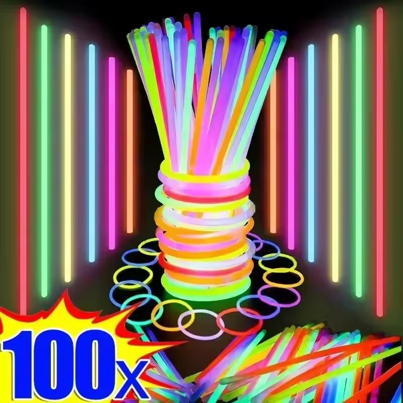 Glow Sticks Survival - 50/100 قطعة العصي الإسفار حفلة متعدد
