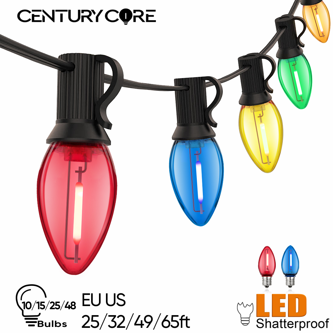 Outdoor Camping Lights String - البلاستيك C7 شارع جارلاند E12 220