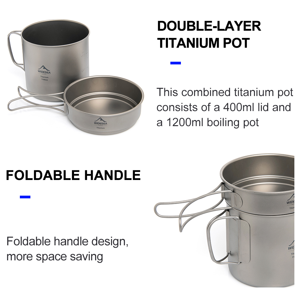 وعاء تخييم من التيتانيوم خفيف  - مراجعة Outdoor Camping Cooking Equipment وسعره