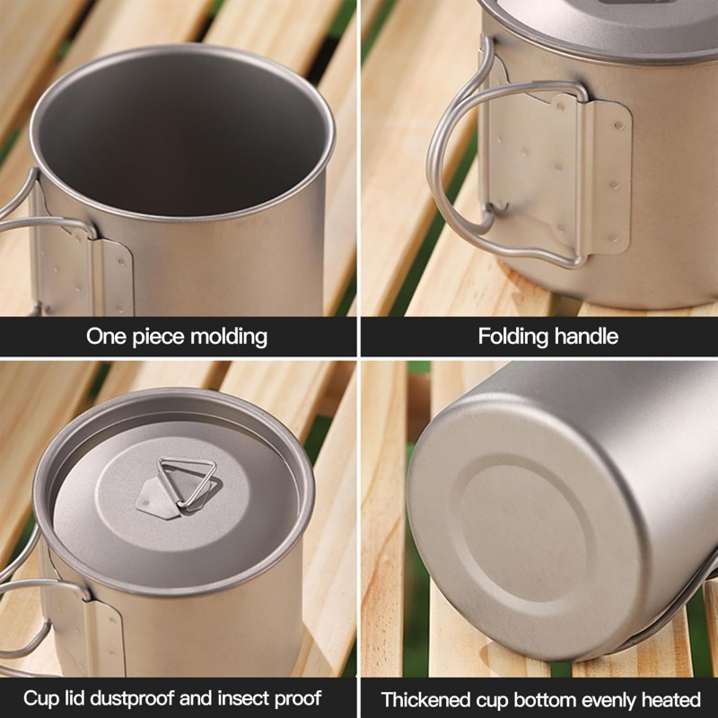 كوب تخييم من التيتانيوم بمقبض  - مراجعة Outdoor Camping Kitchen Table وسعره