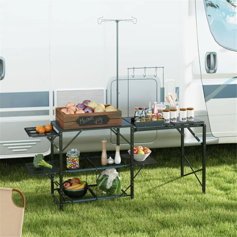 محطة مطبخ محمولة للتخييم في ال - مراجعة Outdoor Camping Kitchen Table وسعره