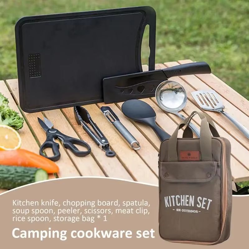 طقم أدوات طهي للتخييم مكون من  - مراجعة Outdoor Camping Cooking Equipment وسعره