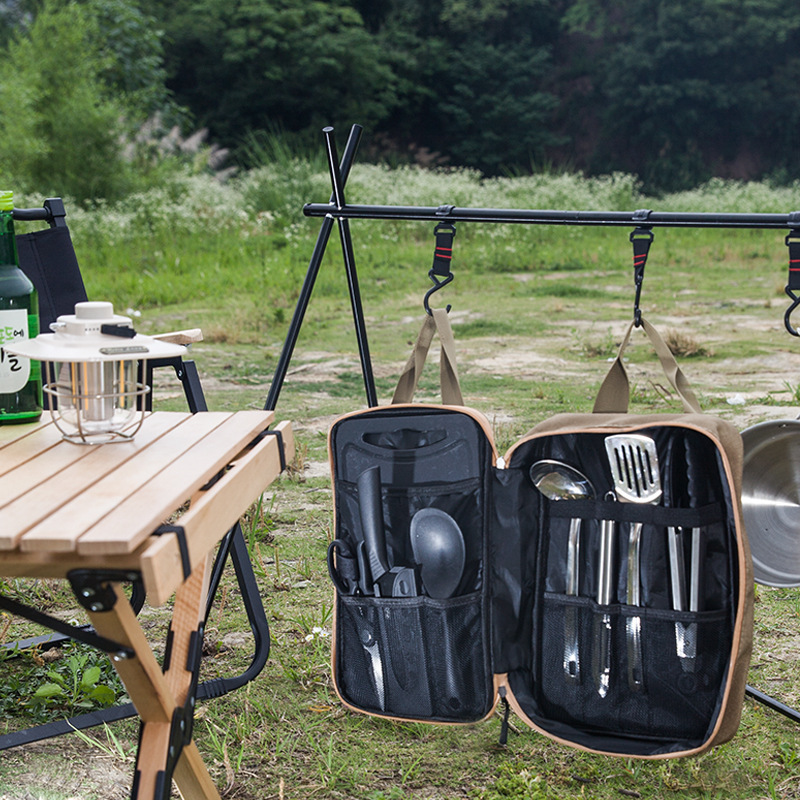 طقم أدوات طهي للتخييم مكون من  - مراجعة Outdoor Camping Cooking Equipment وسعره