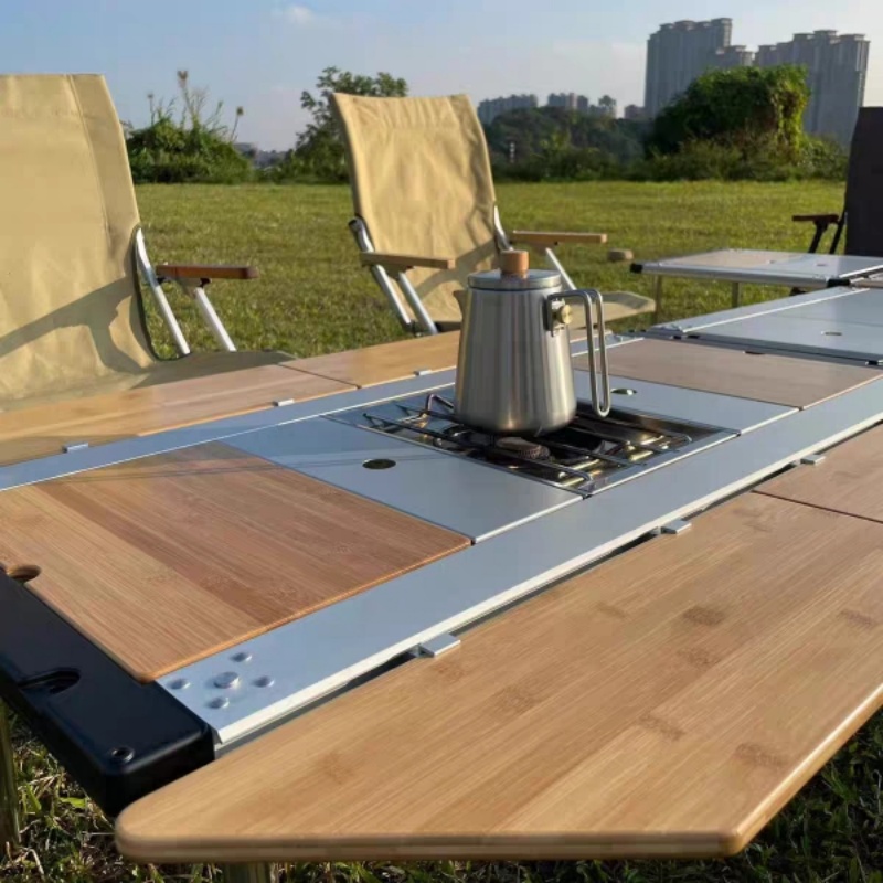 Tryhomy IGT الجدول الخيزران تم - مراجعة Outdoor Camping Kitchen Table وسعره