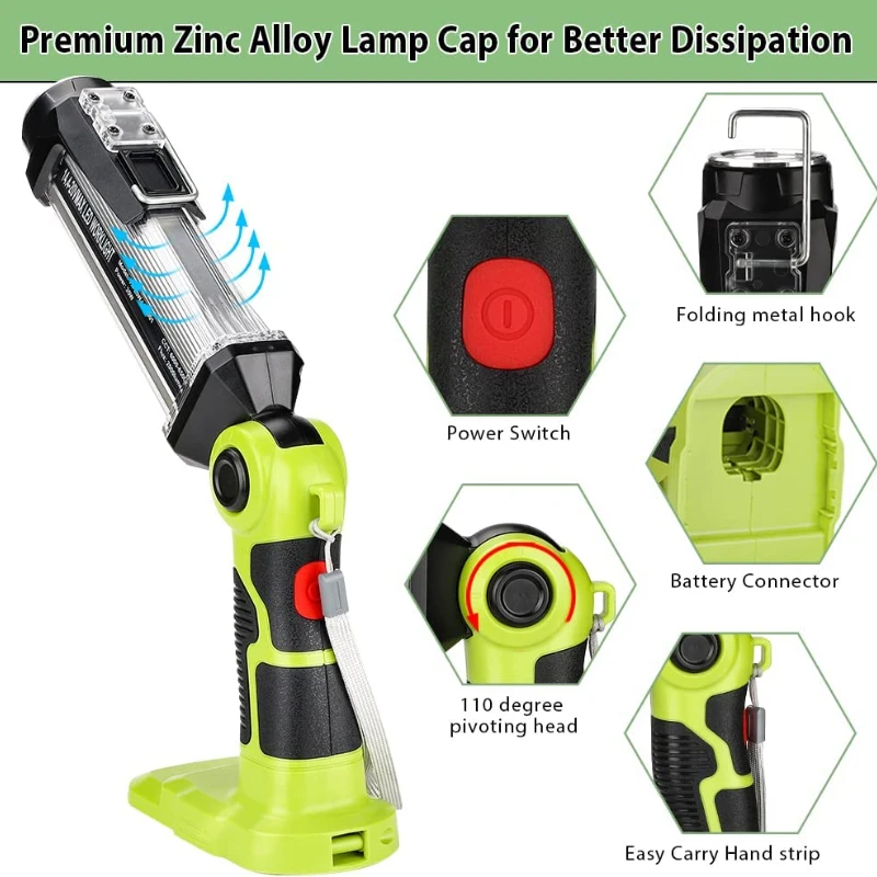 مصباح عمل LED لبطارية Ryobi ON - مراجعة Outdoor Camping Adventure Lamp وسعره