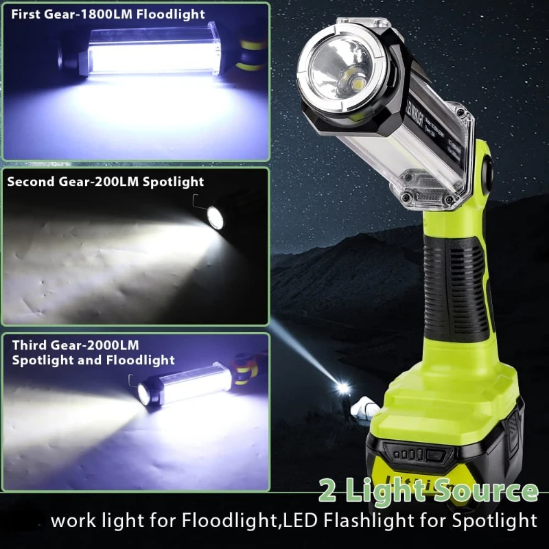 مصباح عمل LED لبطارية Ryobi ON - مراجعة Outdoor Camping Adventure Lamp وسعره