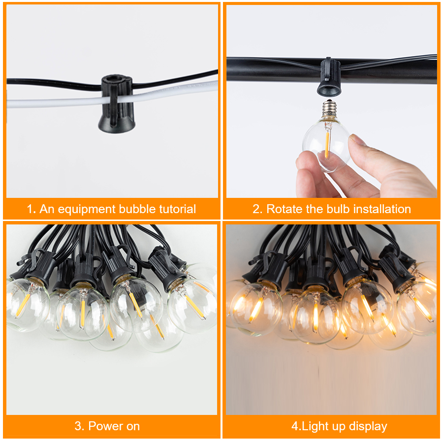 G40 LED في الهواء الطلق سلسلة  - مراجعة Outdoor Camping Lights String وسعره
