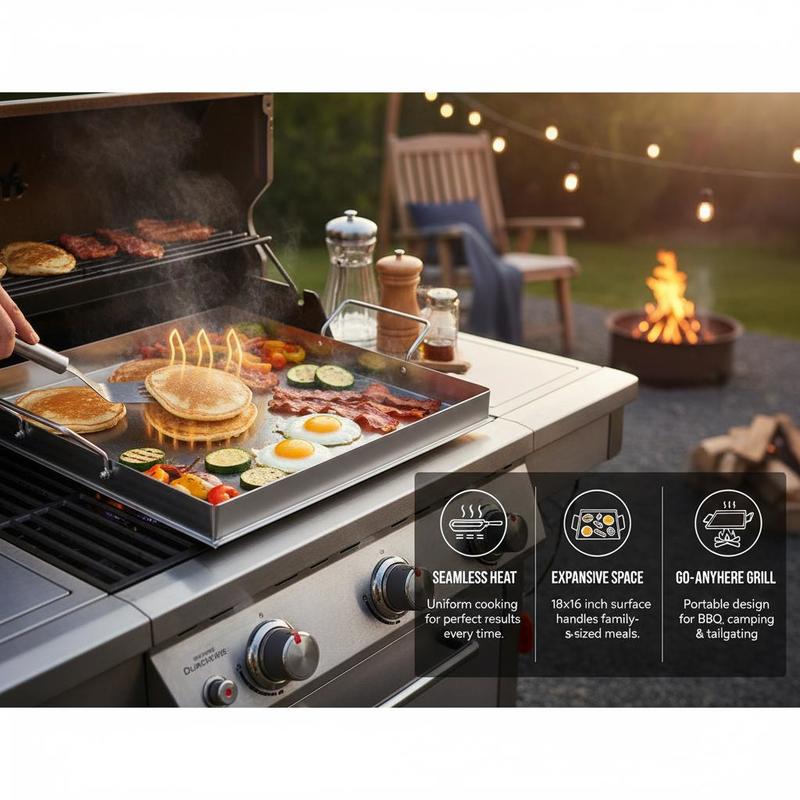 شواية مسطحة عالمية مقاس 18x16  - مراجعة Outdoor Camping Kitchen وسعره