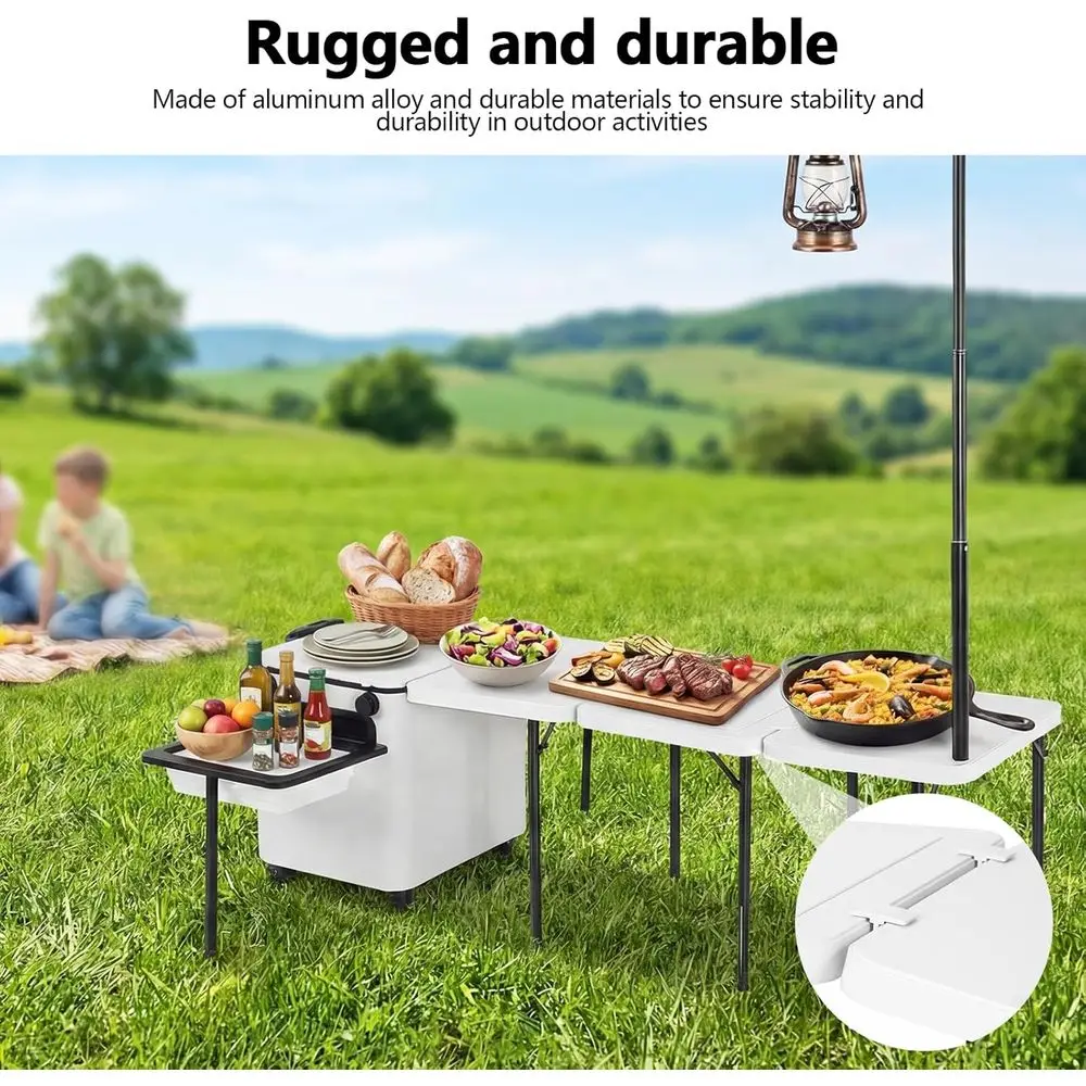 طاولة مطبخ خارجية قابلة للطي م - مراجعة Outdoor Camping Kitchen Table وسعره