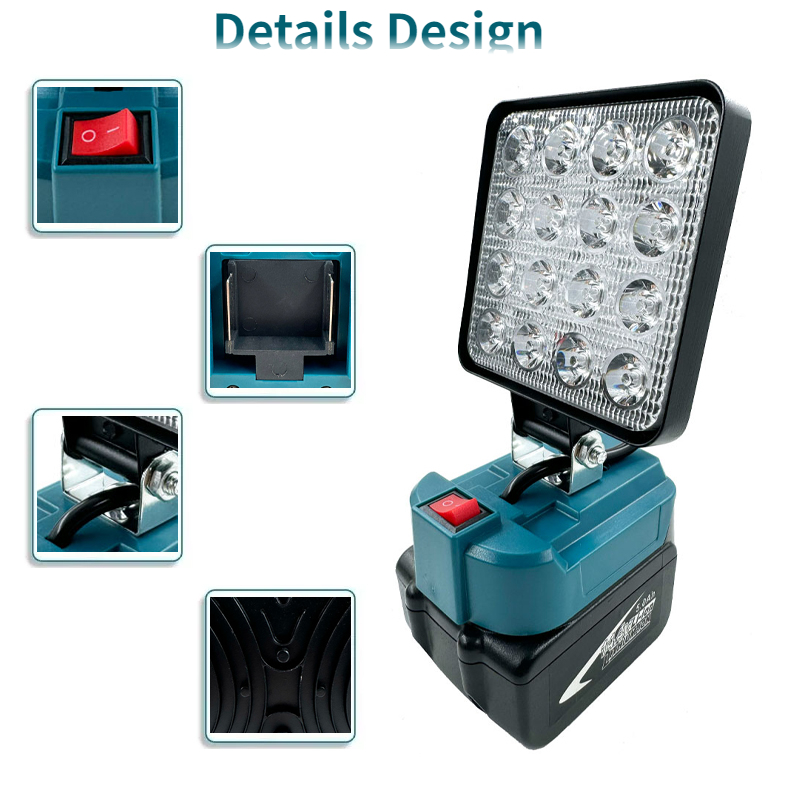 LED بطارية مصباح يدوي لماكيتا  - مراجعة Outdoor Camping Adventure Lamp وسعره