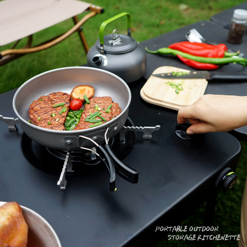 طاولة مطبخ متنقلة للتخييم، محط - مراجعة Outdoor Camping Kitchen Table وسعره