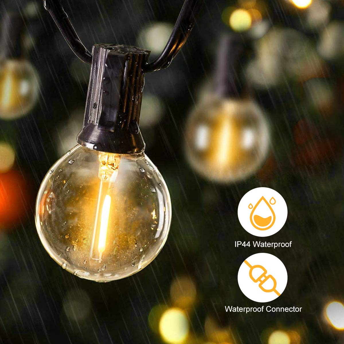 25FT 50FT G40 الجنية سلسلة أضو - مراجعة Outdoor Camping Lights String وسعره