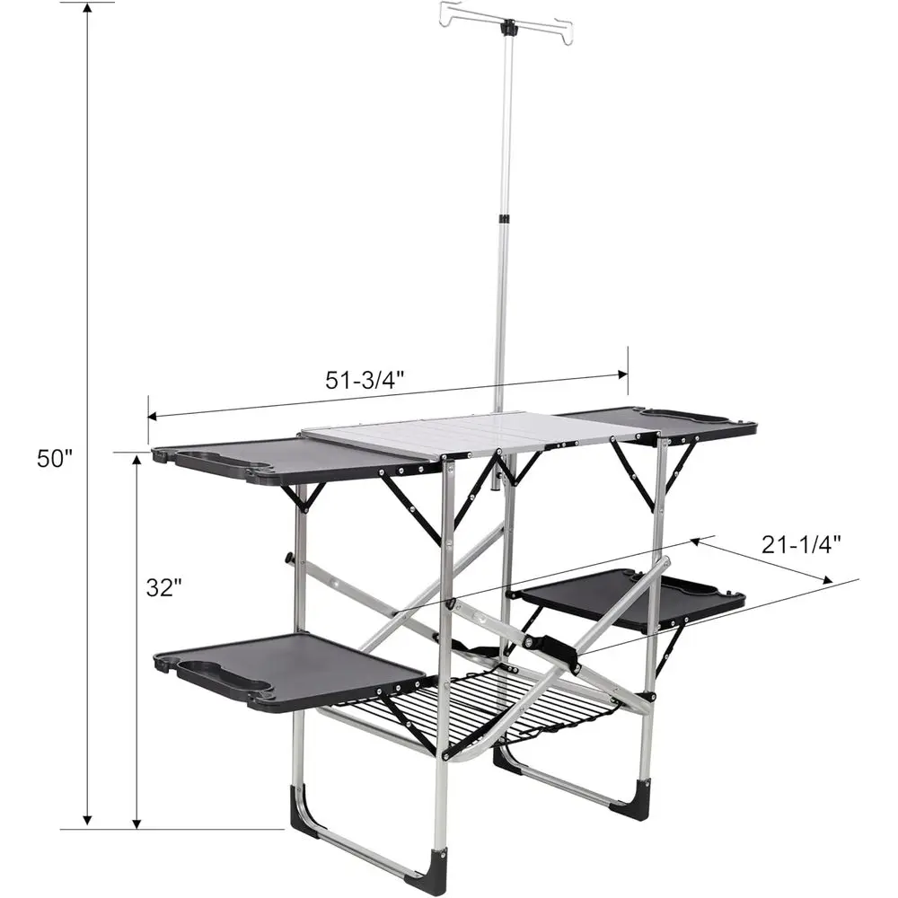 طاولة مطبخ محمولة للاستخدام ال - مراجعة Outdoor Camping Kitchen Table وسعره