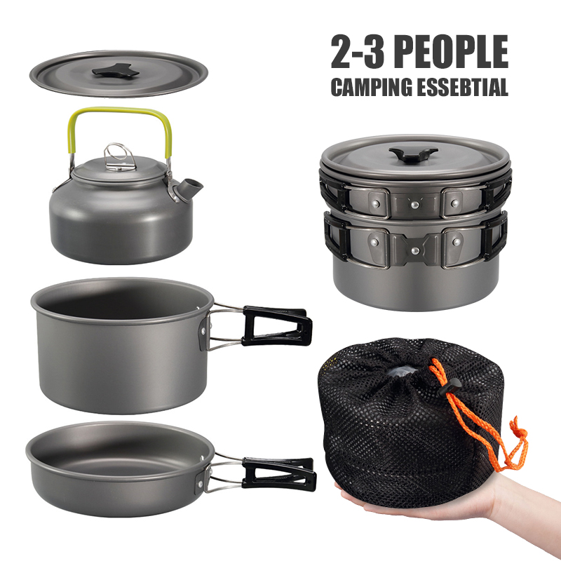 WESTTUNE التخييم طقم حلل استان - مراجعة Outdoor Camping Cooking Equipment وسعره