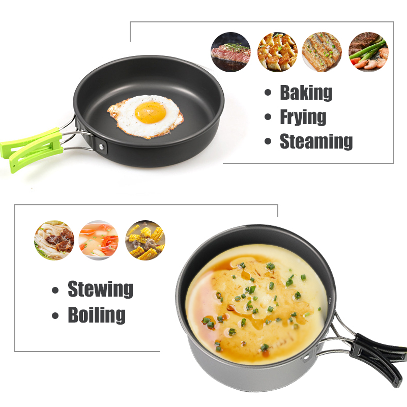 WESTTUNE التخييم طقم حلل استان - مراجعة Outdoor Camping Cooking Equipment وسعره