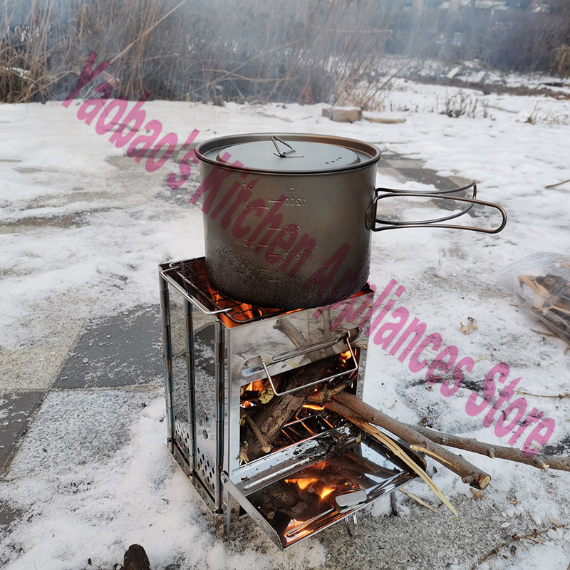 موقد خشبي للتخييم في الهواء ال - مراجعة Outdoor Camping Cooking Equipment وسعره