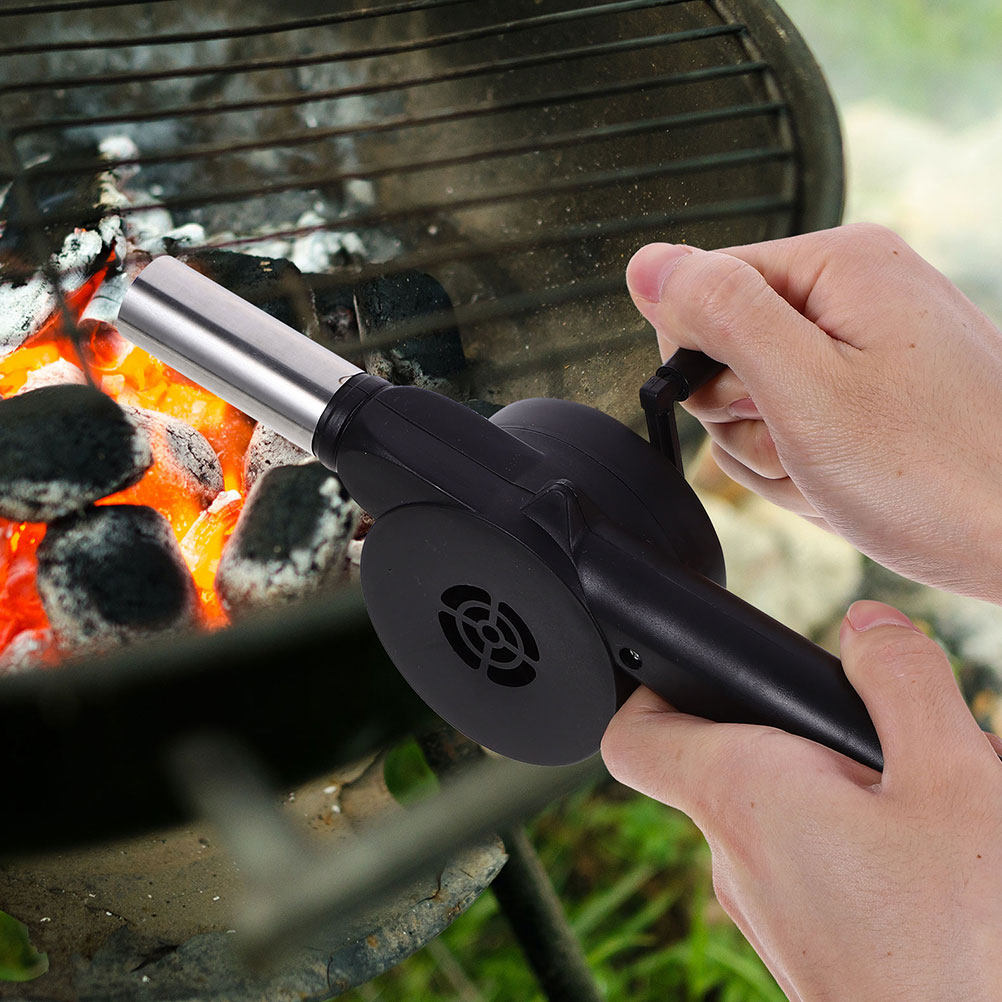 منفاخ يدوي أسود بمقبض دوار، مر - مراجعة Outdoor Camping Cooking Equipment وسعره