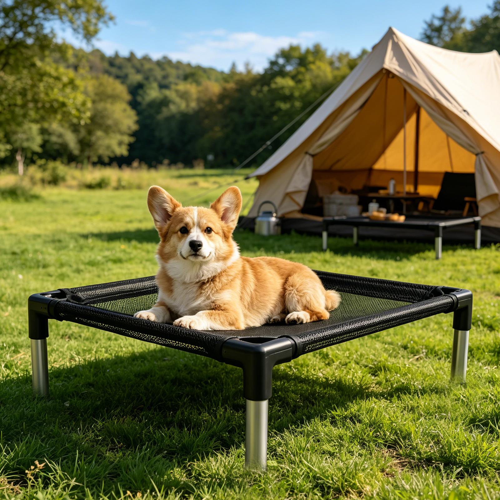 سرير كلاب مرتفع قابل للغسل مع  - مراجعة Outdoor Camping Dog Bed وسعره